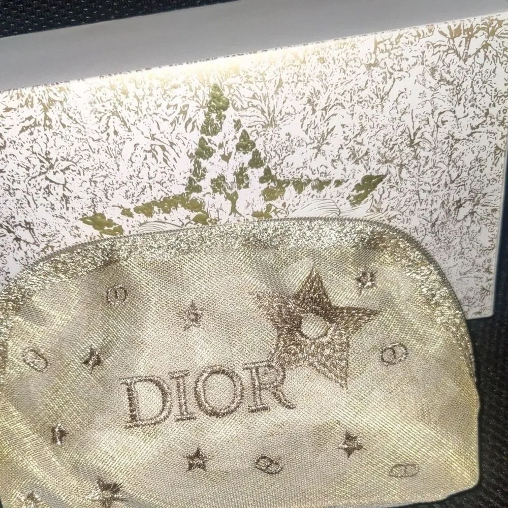 Dior Gold Star Cosmetic Bag – Limited Edition – NWT – Holiday Collector